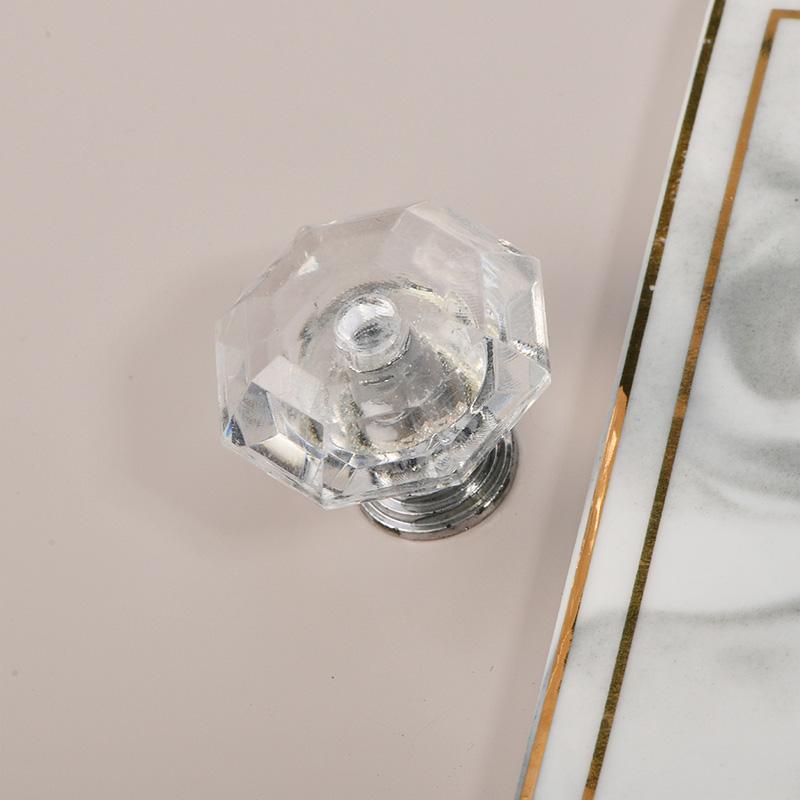 1 шт. Ручки для кухонного шкафа, ручка для шкафа, ручка для двери, акриловые ручки для ящиков с одним отверстием, серебристые