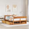 Solid Wood Bed without Mattress Wax Brown 140 x 190 cm Pine Wood