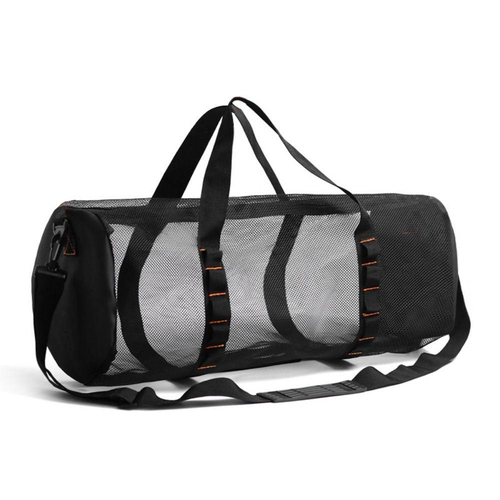 Adjust Shoulder Strap Mesh Dive Bag Foldable Oversized Beach Gym Bag Mesh Travel Duffle Fins