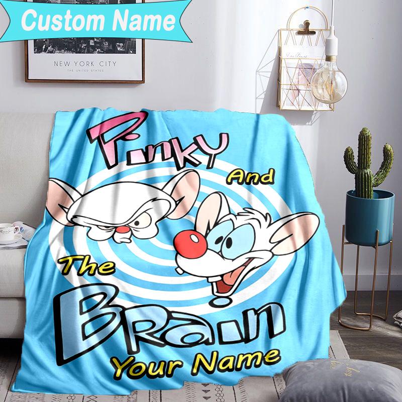 Custom Name Blanket Pinky Brain Adventure Blanket Bedding Blanket for Travel, Camping, Living Rooms, Offices, Sofas, Fan Christmas gift
