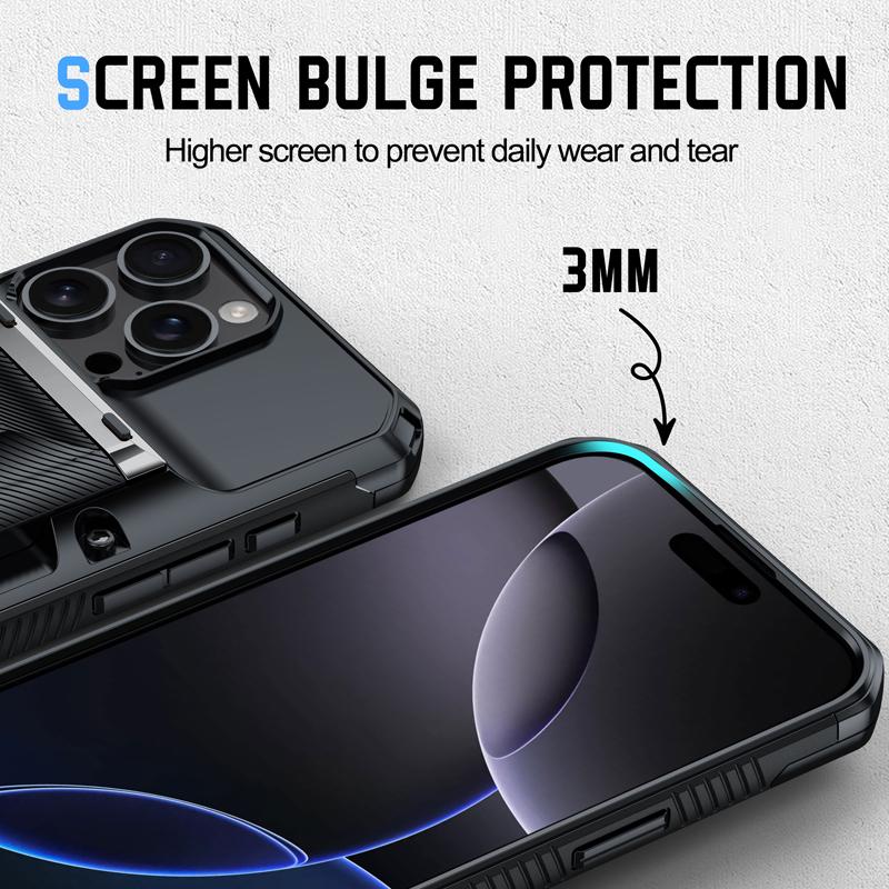 Роскошный держатель для карт с подставкой, функциональный прочный чехол для телефона, совместимый с iPhone 16, 15, 14, 13, 12, 11 Pro Max