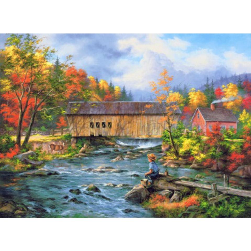 5D DIY алмазная живопись пейзаж горный хрусталь художественная картина полная алмазная вышивка мозаика домашний декор пейзаж комплект для вышивки крестом