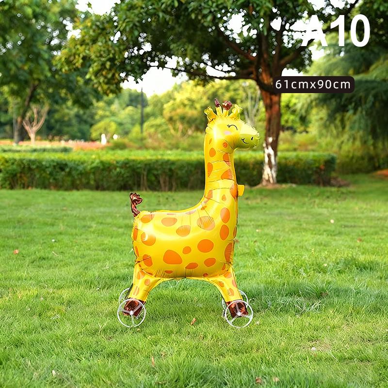 4D Мультяшные Фольгированные Шары Слон Стоячий Ходячий Шарик с Колесом для Украшения Детской Вечеринки по случаю Дня Рождения, Детского Праздника