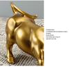 Wall Street Bull Figurine Stock Market Mascot Golden OX Statue Resin Art Crafts Animal Sculpture for Living Room Home Decoration