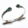 Green Onyx Gemstone 925 Silver Plated Handmade Jewelry Cuff Bangle