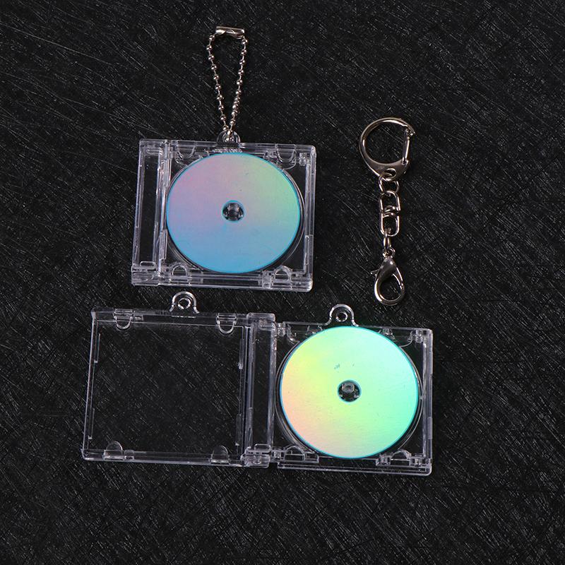 Mini CD Case Keychain for DIY Backpack Decor Blank Album Shape 1PC Retro Music Album Pendant Bag Hanging Accessory Creative