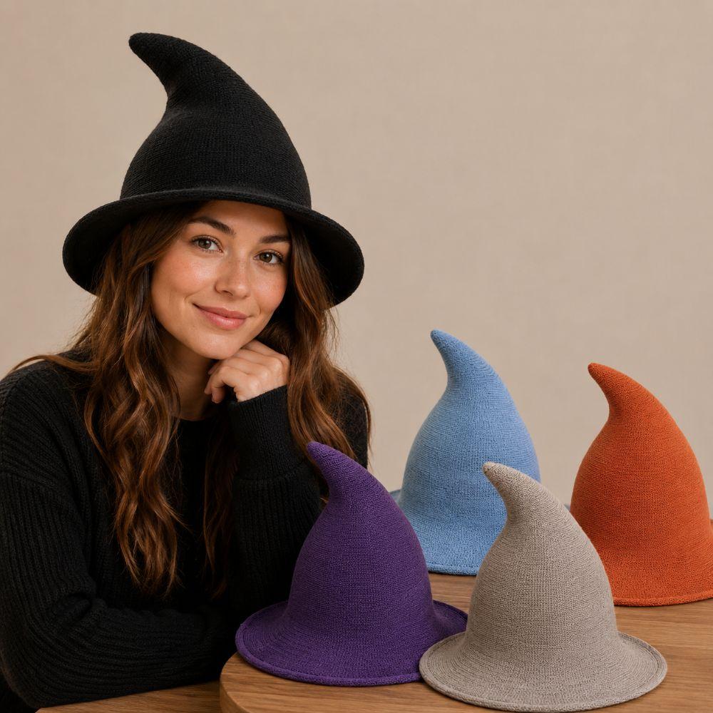 Solid Color Halloween Witch Hat High Quality Costume Hat Fashionable Magical Hat For Women