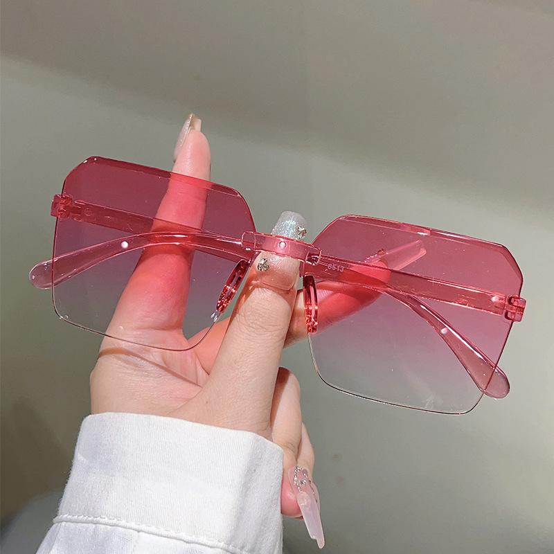 Модные винтажные квадратные безободковые солнцезащитные очки унисекс с градиентными линзами для улицы, для повседневной носки, для вечеринок и встреч