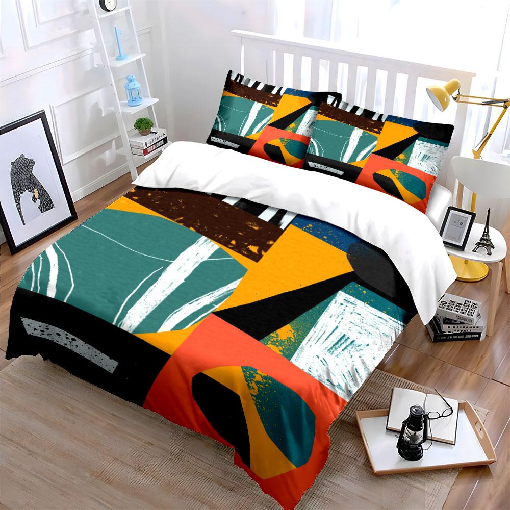 Abstract geometric shapes pattern. Bedding sets Duvet cover sets Duvet covers Pillowcases(1*Duvet Cover 2*Pillowcases without duvet insert)