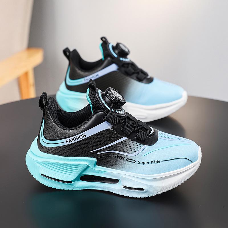 Легкие детские кроссовки с вращающейся застежкой - Нескользящие, удобные, дышащие кроссовки для улицы для мальчиков и девочек