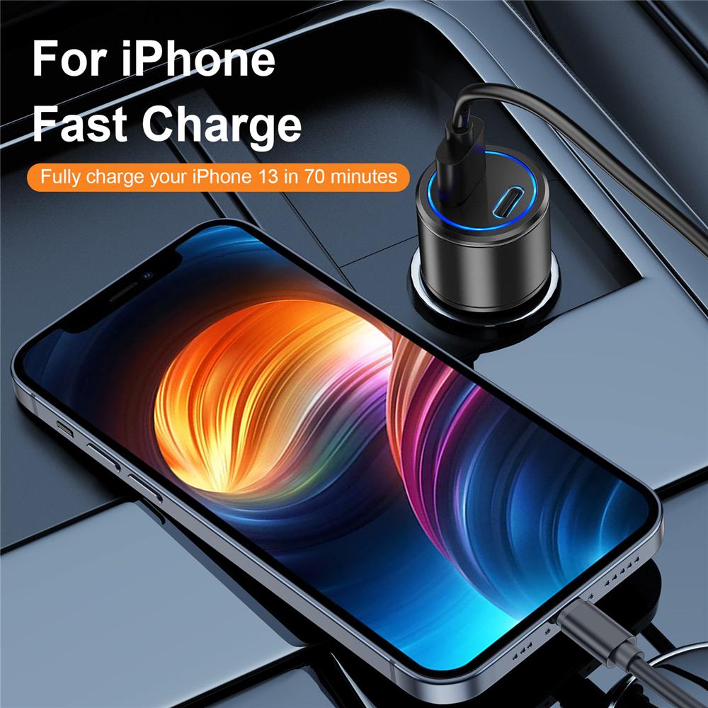 Автомобильное зарядное устройство USB C для iPhone 13 Quick Charge QC4.0 QC3.0, быстрое зарядное устройство для Xiaomi Auto Type C PD 3.0, зарядка мобильного телефона