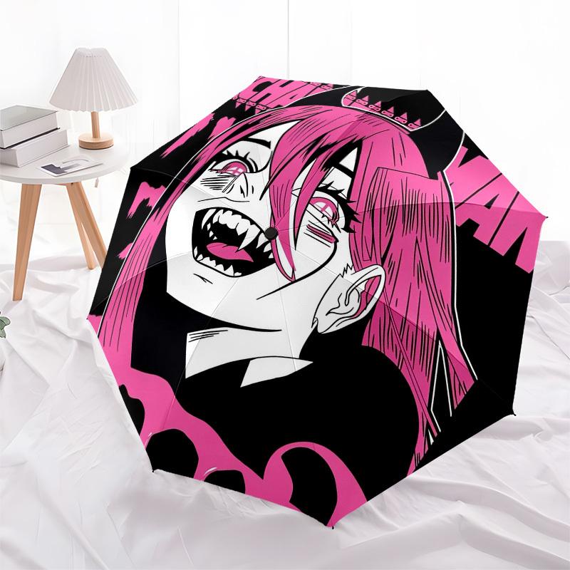 1pc "Chaos Reigns: Pink-Haired Deviless" Umbrella with Plastic Handle,Suitable for All Seasons Home Travel Outdoor UmbrellaM1381