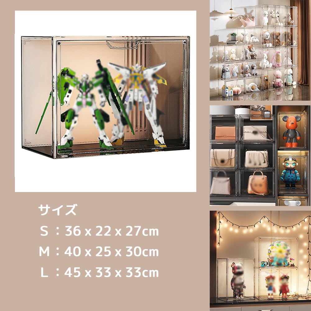 PFLife Стеллаж для коллекционных фигурок, полка для фигурок, складная витрина для мягких игрушек, пластиковый корпус для моделей, большая вместимость, тип сборки