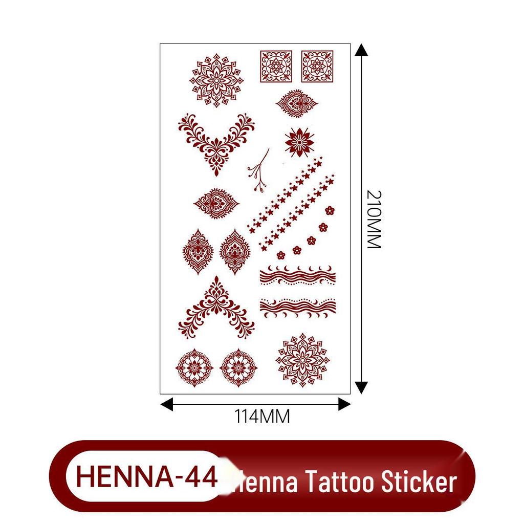 Lace Brown Waterproof Henna Flower Tattoo Stickers for Hands