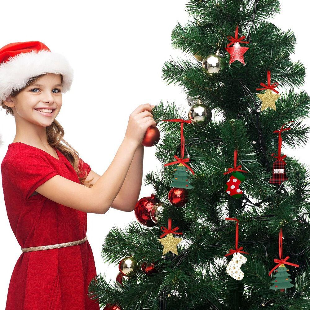 10Pcs Stockings Acrylic Christmas Ornaments Hanging Christmas Decoration  Home Party Supplies