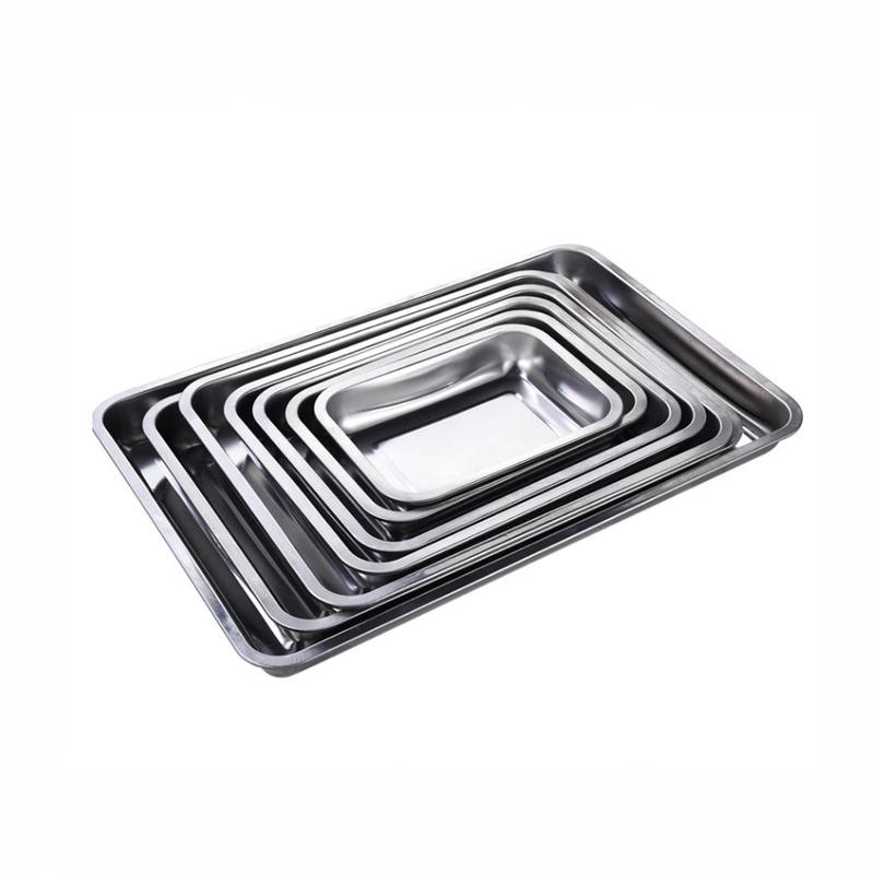 Shengjia Stainless Steel Rectangular Serving Trays (30-Pack)