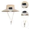 Children Outdoor Fan Hat Solar Powered Rechargeable Multipurpose Wide Brim for Farming Fishing