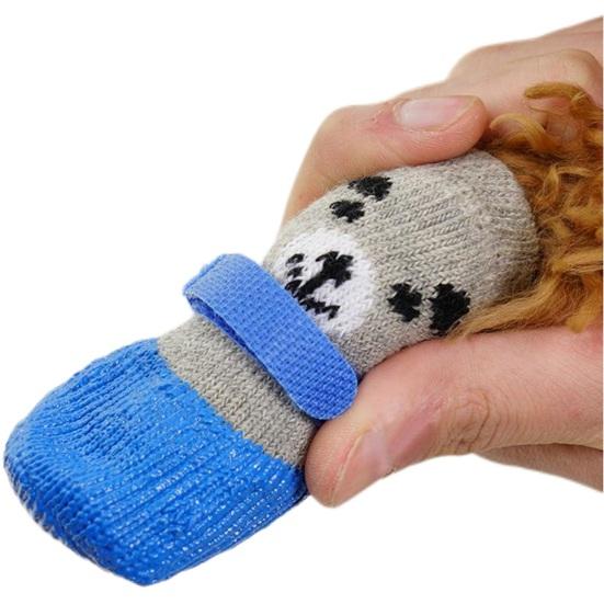 4 шт. обувь для собак водонепроницаемые сапоги для домашних животных для зимних прогулок по снегу противоскользящие защитные накладки на лапы для маленьких средних и больших собак