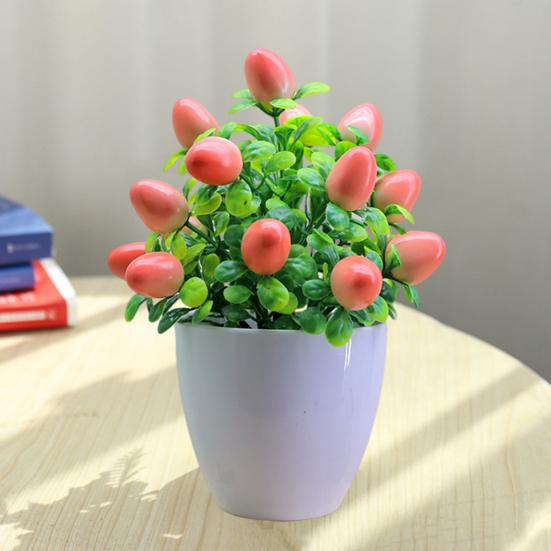 Искусственные растения в горшках, реалистичные поддельные мини-фрукты, дерево, центральный элемент для домашнего офиса, пластиковая горшечная зелень, бонсай, внутреннее и наружное украшение