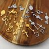 Yori 2Pcs Stainless Steel Key Heart Anchor Cross Pendant Vacuum Electroplating 18K Gold Color Preserving in Furnace