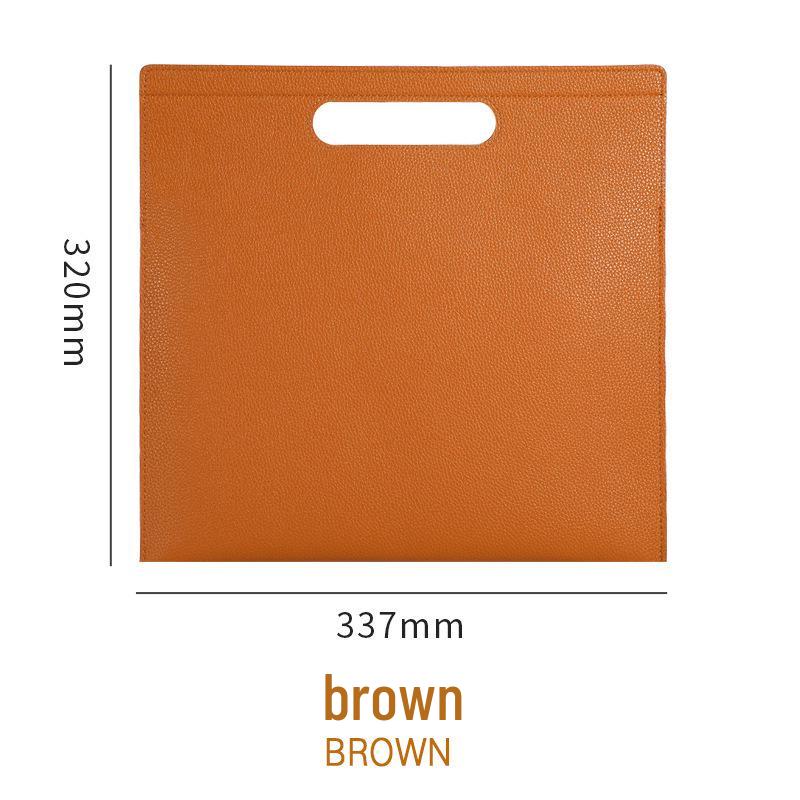 Large Capacity A4 Leather File Bag - Multifunctional Business Office Folder