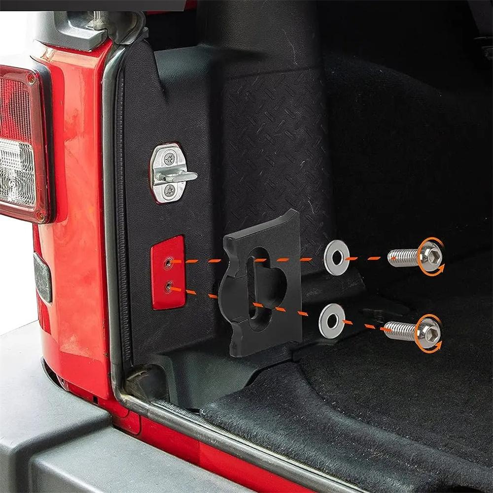 Новый ограничитель задней двери из алюминиевого сплава, черный, для Jeep Wrangler JK 2007-17