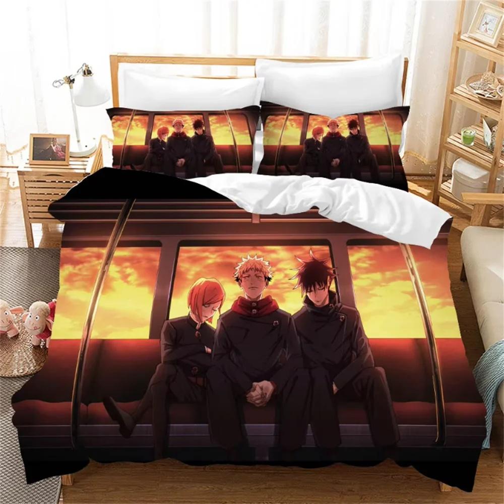 Trendy Classic Twin Queen King Single Comforter Jujutsu Kaisen Japan Famous Anime Sets Bed Polyester Size Satoru Gojo