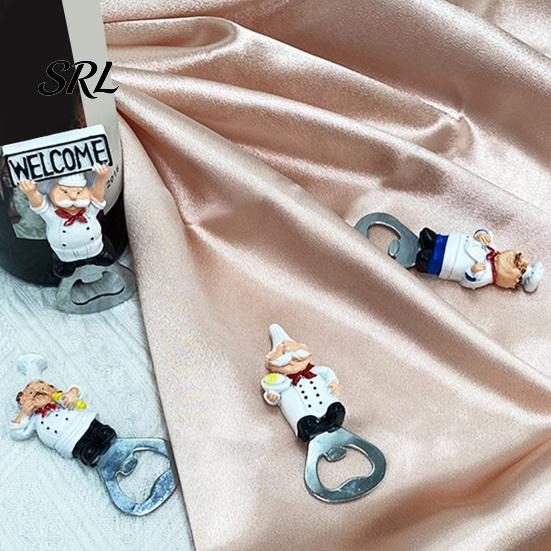 Kitchen Gadgets for Barbecue Grill Refrigerator Magnet Bottle Opener, 3D Cartoon Chef Resin Beer Cute Decor Home Soda Manual Can Punch Opener
