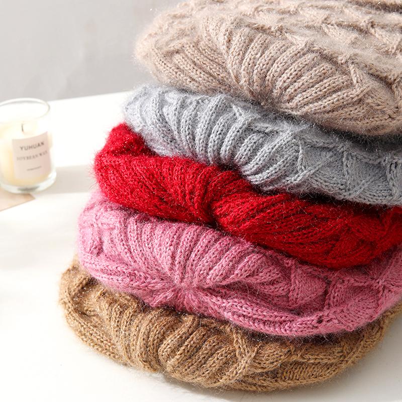 1PC Fashion Hat Scarf Set Knitted Hat Thick Plush Winter Warm Ear Protection Thickened Windproof