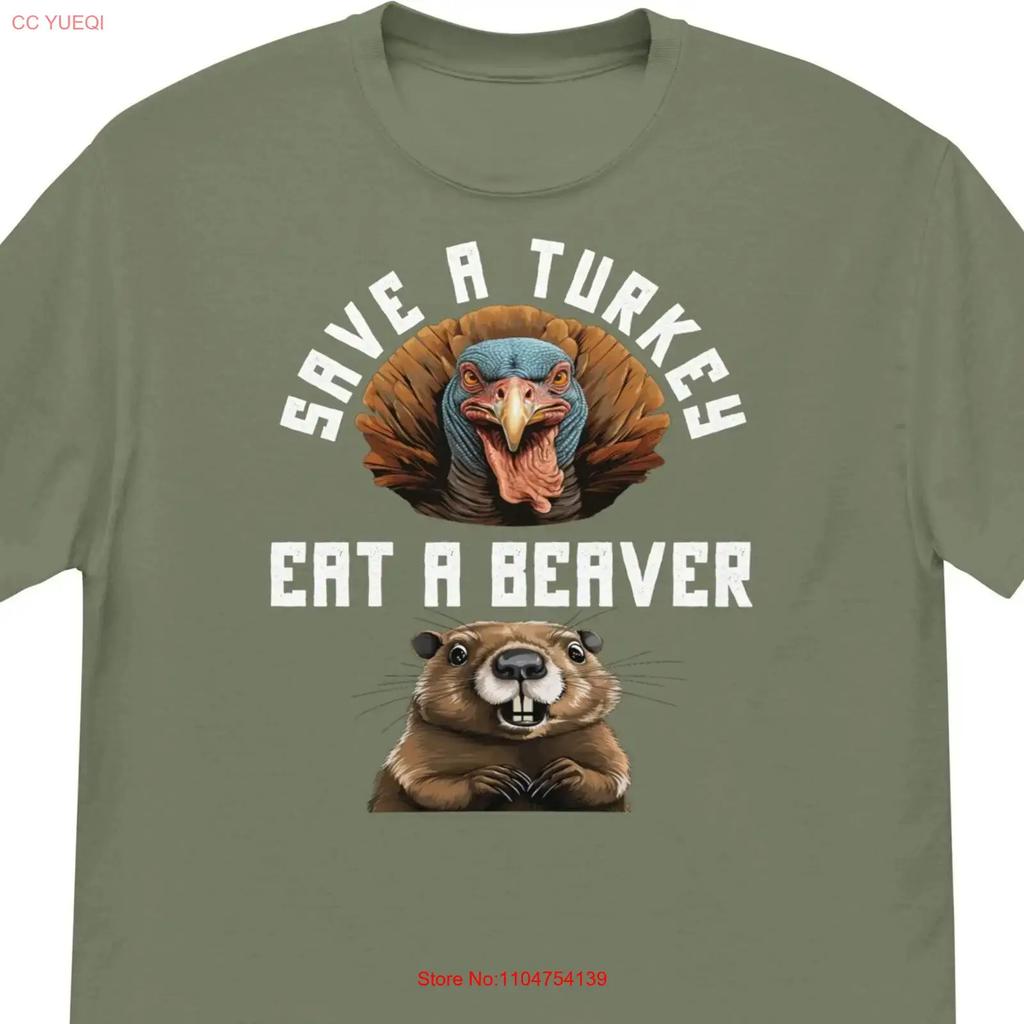 Funny Turkey Thanksgiving T Shirt Save A Eat Beaver Hello Pumpkin Fall Vibes Adult vintage Washed Slightly Soft Stylish