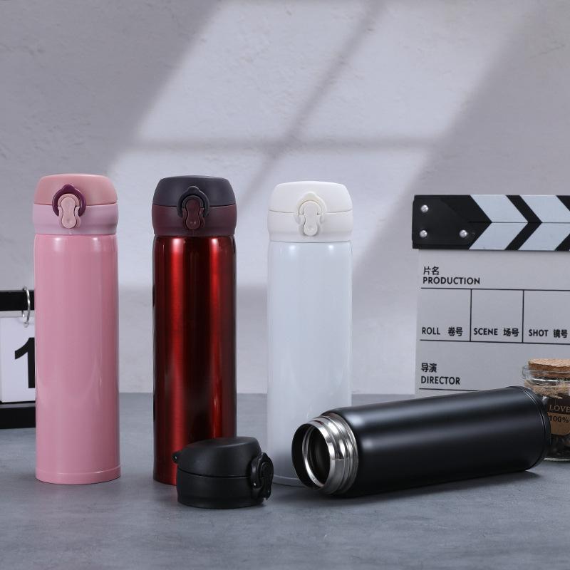 Простая термокружка из нержавеющей стали для студентов мужского и женского пола, спортивная кружка для отдыха на открытом воздухе с замком