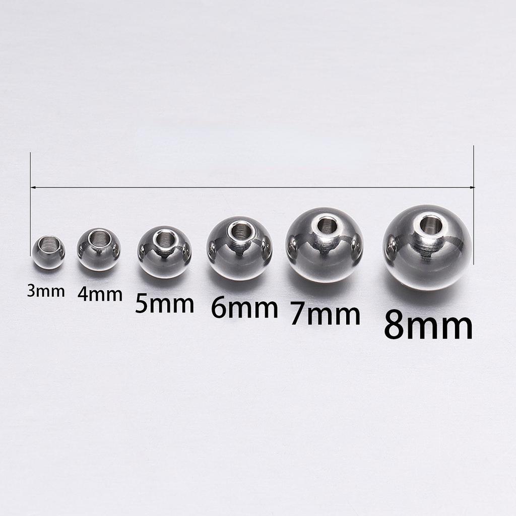 30-100 шт., 3-8 мм, подвески из нержавеющей стали, круглые свободные бусины-разделители для DIY браслета, ожерелья, аксессуары для изготовления ювелирных изделий