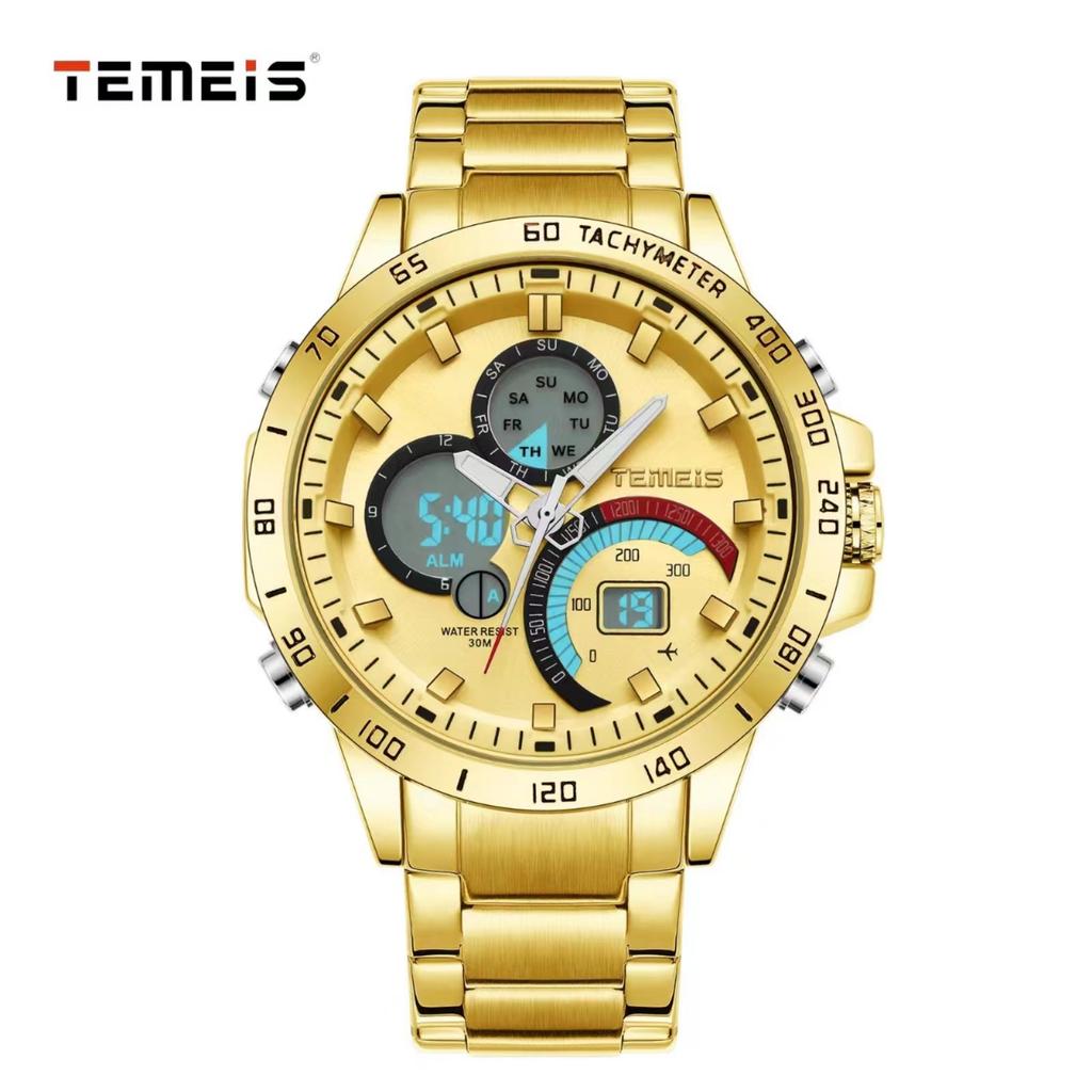Temeis Multifunctional Fashion Timing Men'S Sports Double Luminous Watch Men'S Watch Calendar Business Casual