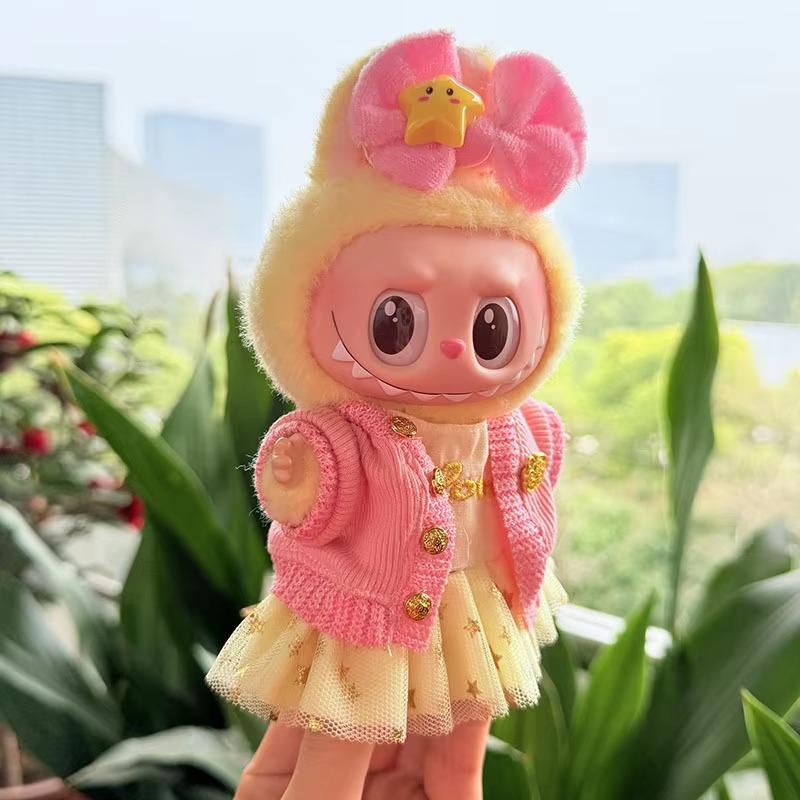 Labubu 37cm Girl Doll with Clothes, Shoes & Pendant - Trendy Summer Play Set Blind Box