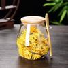 Transparent Glass Tea Jar with Lid Spoon Sealed Food Storage Containers Glass Jar Grains and Sugars Tea Can Sealed Storage Jars
