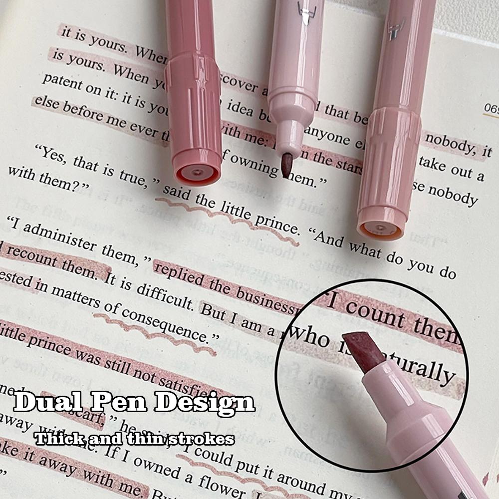 4Pcs/Set Gradient Double Head Fluorescent Highlighter Pen Markers Pastel Drawing Pen for School Office Supplies Stationery