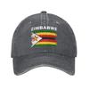 Summer Zimbabwe Flag National Baseball Cap Sun SunProof Custom Logo Washed Trucker Hat FeUnisex Unisex Cool Hippie Snapback Cap