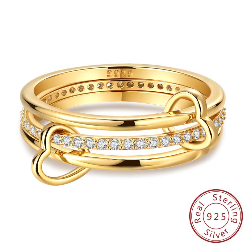 Authentic Genuine Copper Rings For Women Gold Celtic Knot Heart Shining Band Ring For Women Engagement Wedding Jewelry Creation