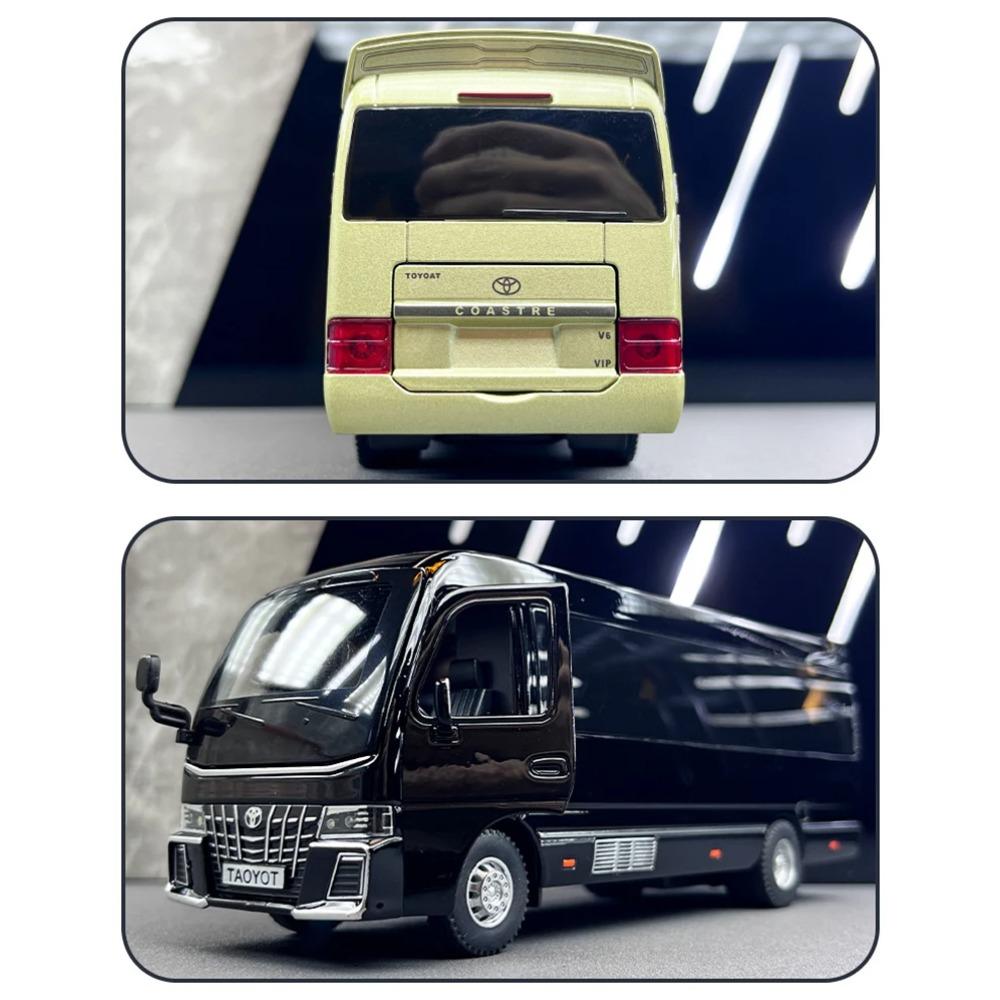 1/32 Toyota Coaster Сплав Люксовый Автобус Модель Автомобиля Литые Металлические Пассажирские Автобусы Модель Автомобиля Симуляция Звук и Свет Детская Игрушка Подарок