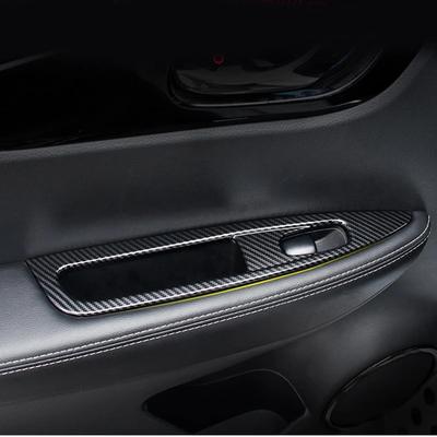 Для Nissan Qashqai J11 2016 - ABS Карбоновое волокно Накладка на панель кнопки переключателя подлокотника двери и окна Рамка Отделка Автоаксессуары