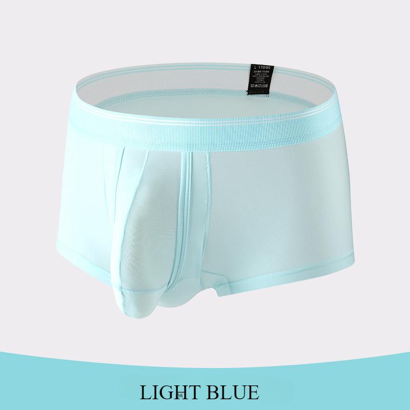 New Men's Underwear Ice Silk Cool Plus Size Mid-Waist Boxers Breathable Underpants Underpants for Men