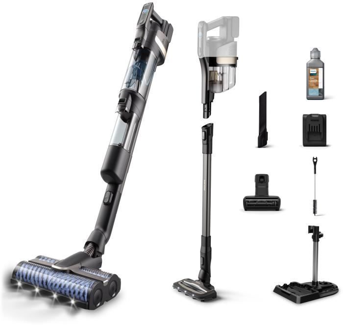 Aspirateur balai laveur 3-en-1 - PHILIPS - XW9463/10 - Série 9000 - PowerCyclone AquaTrio - 4000 tours/min - Noir