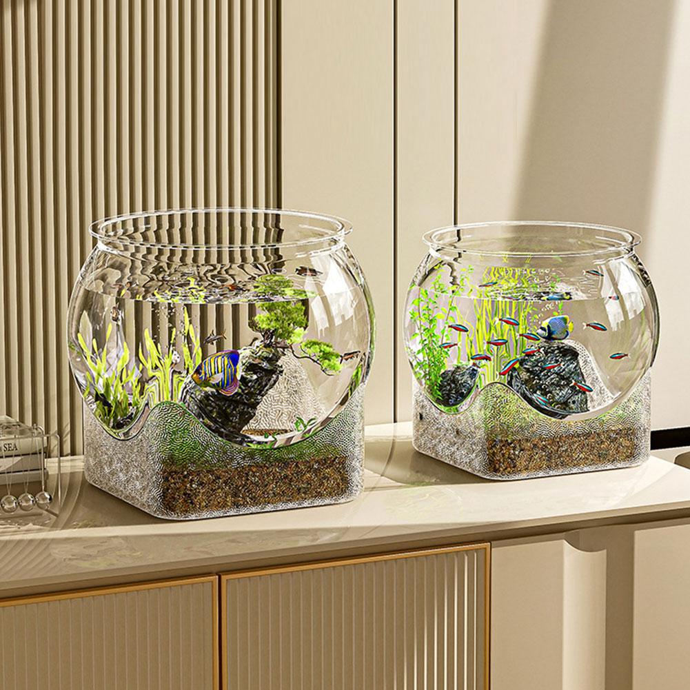 Прозрачный круглый настольный аквариум из ПЭТ для черепахи Betta, устойчивый к чистоте, гидропонный Sh O4O2