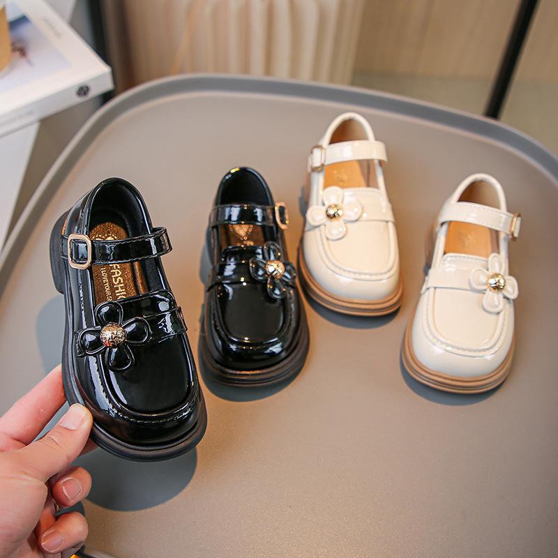 Girls Small Leather Shoes 2025 Spring and Autumn New British Style Little Girl Single Shoes Children's Black Princess Shoes Loafers