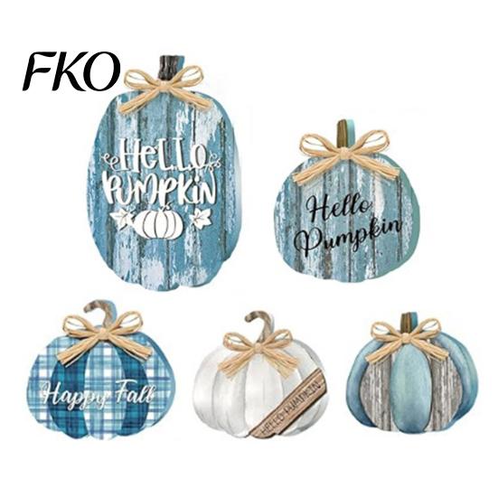 Party Atmosphere Decorations 5Pcs Fall Wooden Pumpkin Door Hanger for Front Door, Rustic Theme Sign Farmhouse Welcome Autumn Thanksgiving Wall