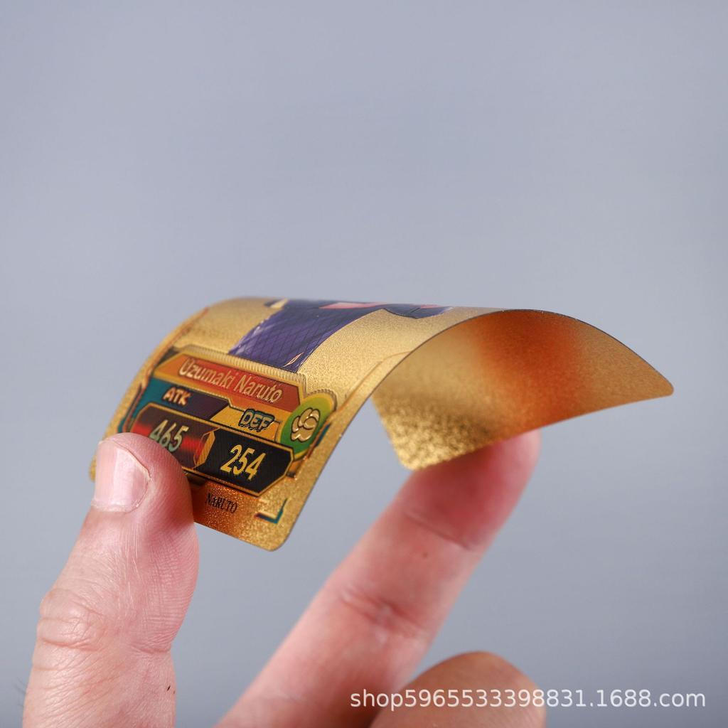 55pcs Naruto Card Gold English Series Kakashi Uchiha Sasuke Rare Collection Combat Children Fan Gift Desktop Game Toy