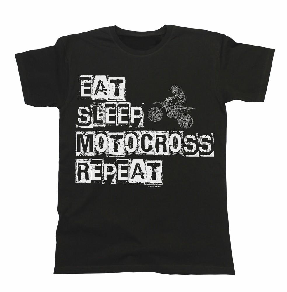 EAT Sleep MOTOCROSS Repeat Mens Motorbike T-Shirt Cotton Christmas Gift