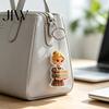 Прочный акриловый брелок-подвеска Мультяшный библиотекарь, Двусторонний брелок Девочка с золотыми волосами, Брелок с рисунком для рюкзаков сумок, Любитель книг