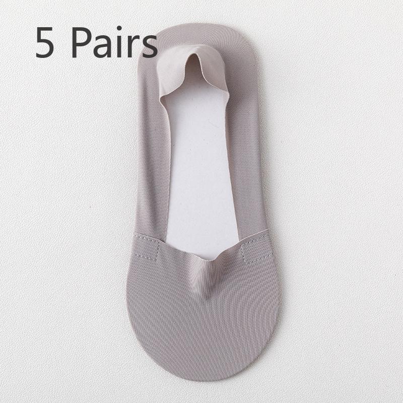 5 пар женских летних тонких хлопковых носков Ice Silk Cool Shallow Mouth Invisible Socks