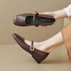Weiwei Girl 899-1 Square Head Single Shoes Women's Inner Height Increase Word Belt 2024 New Shallow Mouth Retro Mary Jane Shoes